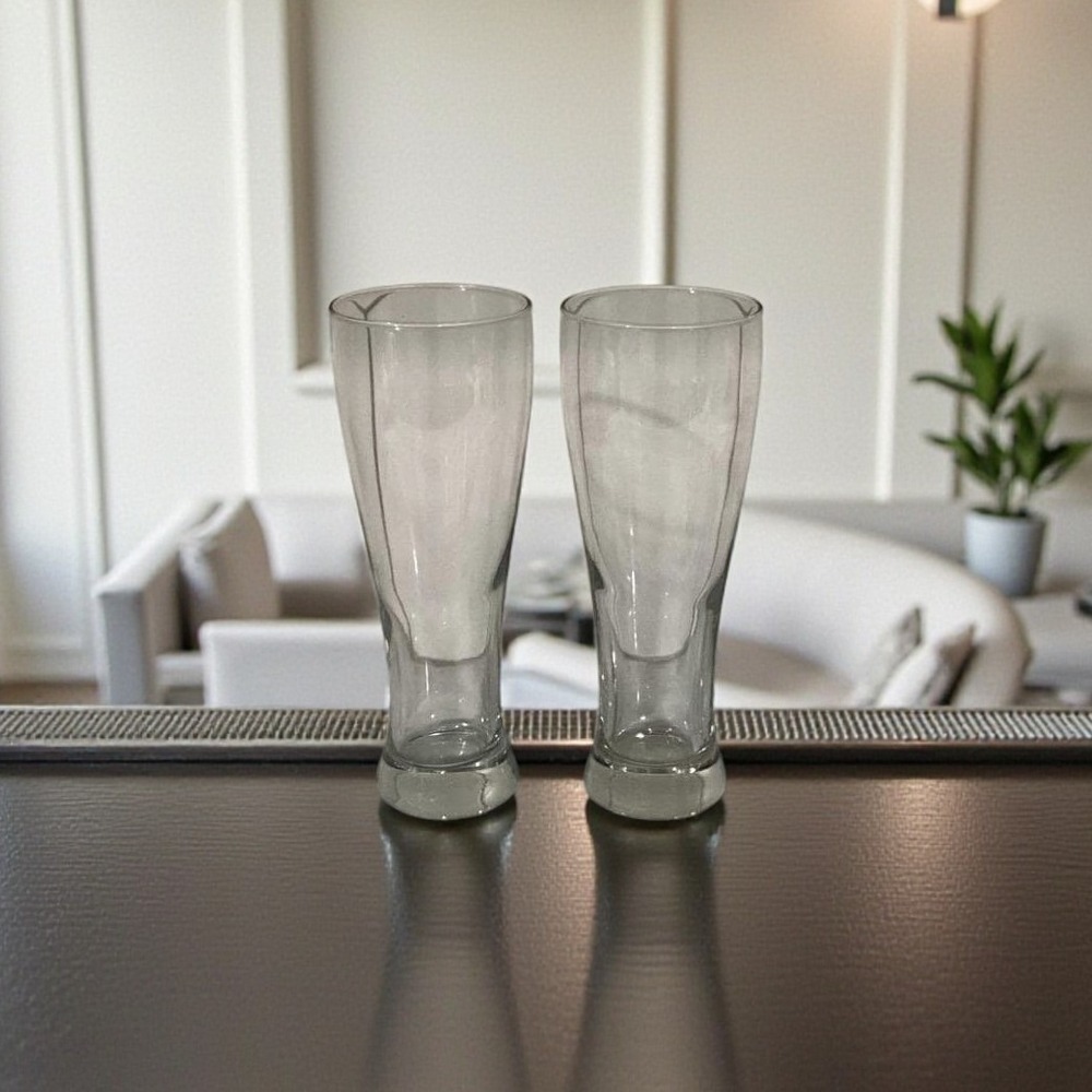 Anchor Hocking 23oz Beer Glasses, Set of‎ 2, Clear Pilsner Barware, Drinkware